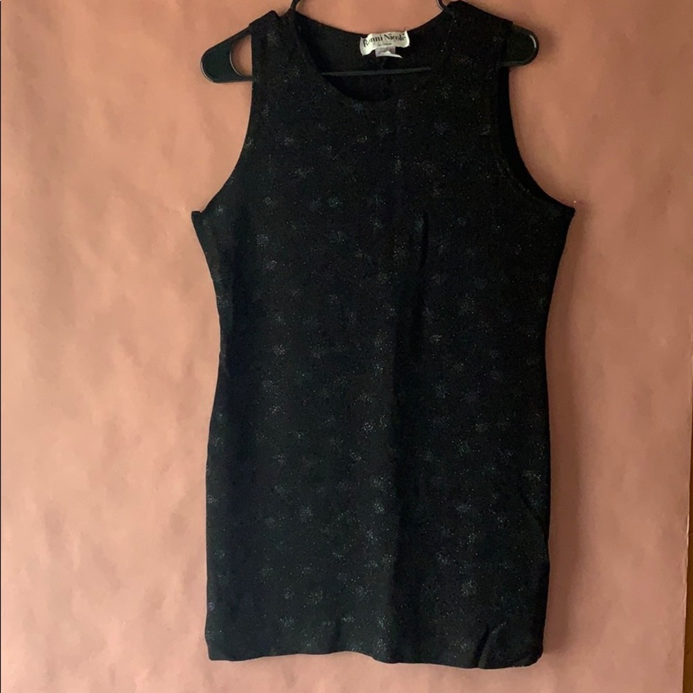 Woman’s black sparkle dress